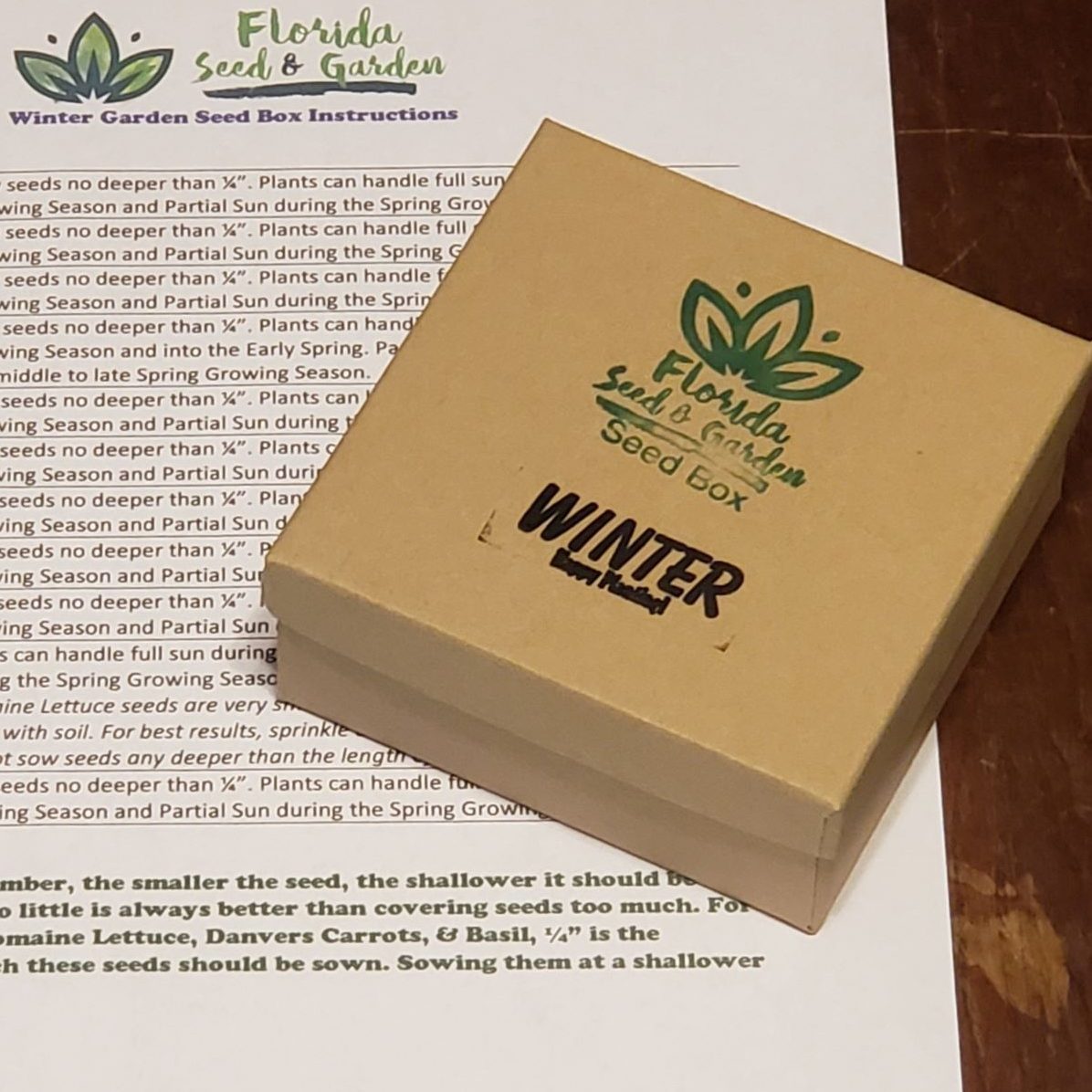 Florida Winter Garden Seed Box 2000+ Seeds! 11 Organic Heirloom Seed Varieties 
